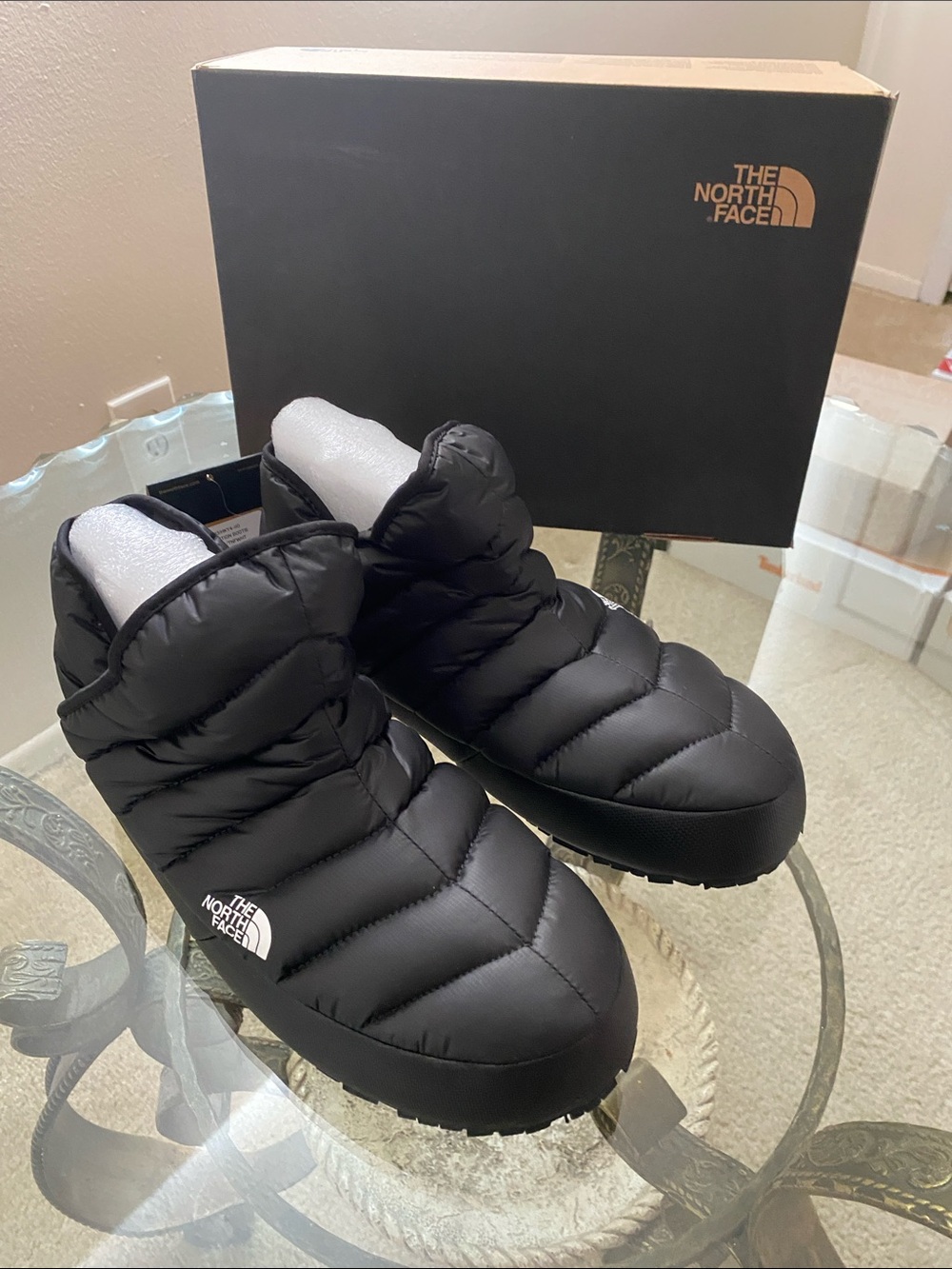 The North Face Kids Black Puffy Slip-On Boots